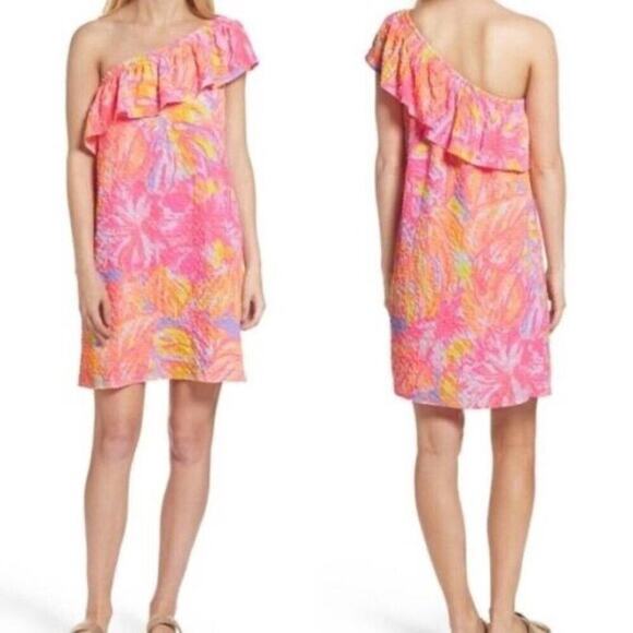 LILLY Pulitzer | Emmeline One Shoulder Dress in Sun Splashed Print | Size  XS - Picture 7 of 16
